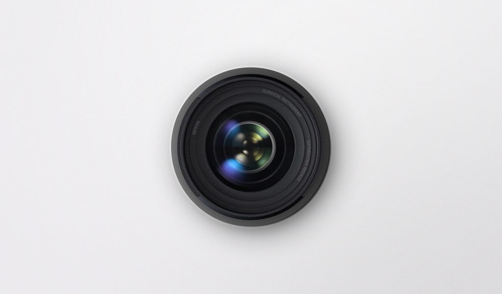 Moviin Datamatrix reader Lens a camera lens on a white background